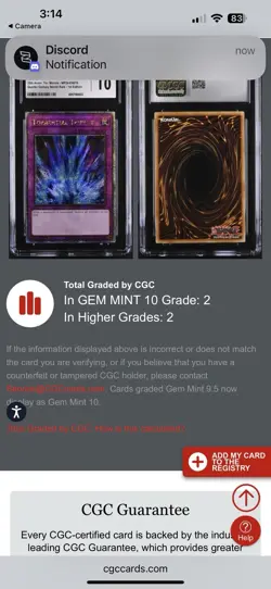 Yugioh 25th Ann. Torrential Tribute 1st QCSR Secret Rare MP24 Grade 10 POP 2 💎 - Image 5