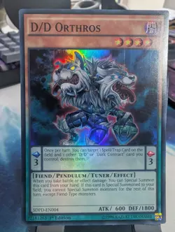 YuGiOh! D/D Orthros SDPD-EN004 Super Rare 1st Ed - Image 1