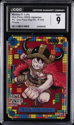 2025 PC: ONE PIECE DAY '25 JPN PROMO #P-110 MONKEY D. LUFFY CGC 9 - Image 1