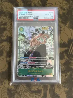 One Piece TCG OP06-118 SEC Roronoa Zoro Manga Art PSA 10 Wings Of The Captain EN - Image 1
