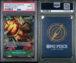 2025 ONE PIECE PREMIUM BOOSTER ALTERNATE ART #005 MONKEY D. LUFFY PSA 10 - Image 3