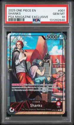 2025 ONE PIECE PROMOS PSA MAGAZINE EXCLUSIVE #001 SHANKS PSA 10 - Image 1