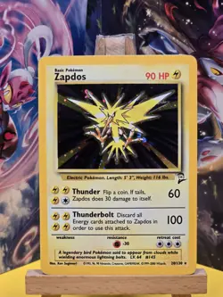 Pokemon TCG Zapdos Base Set 2 Holo Unlimited Rare Card 20/130 - Image 1