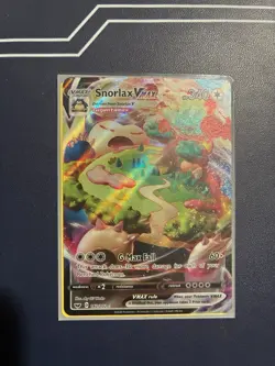 Pokemon TCG Snorlax VMAX Holo Ultra Rare Card Sword & Shield Base Set 142/202 - Image 1