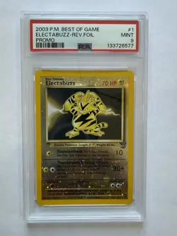 2003 Pokemon Promo Electabuzz 1/009 Best of Game Reverse Holo PSA 9 Trading Card - Image 1