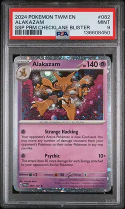 PSA 9 MINT Alakazam 082/167 Blisters Exclusive Cosmos Holo Rare Pokemon Card - Image 1