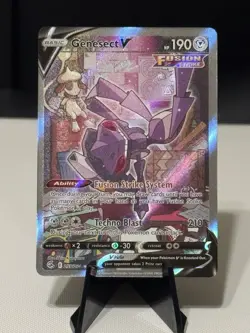 Pokemon TCG Genesect v Fusion Strike Holo Ultra Rare Card 255/264 - Image 1
