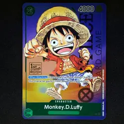 Monkey D Luffy P-037 1st Anniversary Tournament STAMP Promo Holo One Piece Card - Image 1