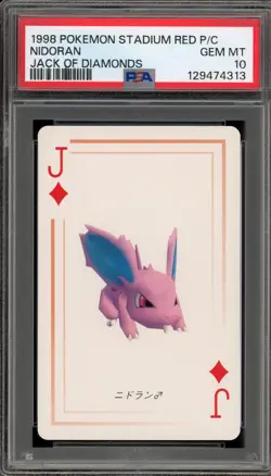 Pokemon Stadium Red Playing Cards Nidoran (Male) Jack of Diamonds PSA 10 - Image 1