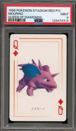 Pokemon Stadium Red Playing Cards Nidorino Queen of Diamonds PSA 9 Mint - Image 1