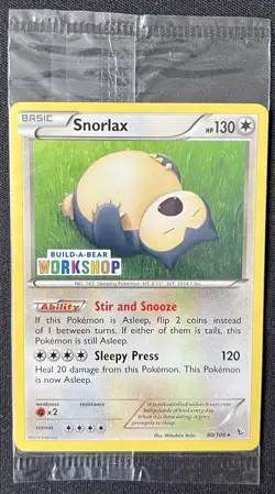 Snorlax 80/106 Build-A-Bear Workshop Promo Sealed Pokemon Card - Image 1