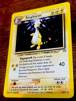 1st Edition Ampharos 1/111 Neo Genesis Holo Rare Vintage Pokemon Card - Image 1