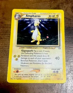1st Edition Ampharos 1/111 Neo Genesis Holo Rare Vintage Pokemon Card - Image 2