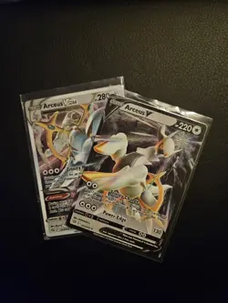 Pokemon Arceus V & VSTAR Brilliant Stars Holo Basic Metal Cards - Image 1