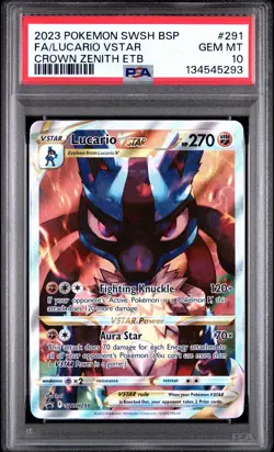 PSA GEM MINT 10 Lucario VSTAR SWSH291 SWSH: Sword & Shield Promo Cards Holo - Image 1
