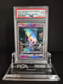 Pokemon TCG: Mewtwo GX 78/73 SECRET RARE Shining Legends PSA 9 Card "Mewtube" - Image 1
