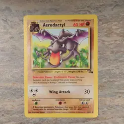 Pokemon Aerodactyl 16/62 Fossil Rare Regular 60HP Unlimited TCG Card 1999 - Image 1