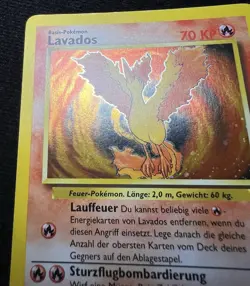 Lavados 12/62 Fossil Holo Rare German Pokemon Moltres WOTC Card - MP - Image 3