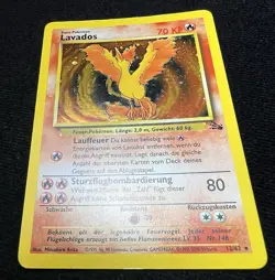 Lavados 12/62 Fossil Holo Rare German Pokemon Moltres WOTC Card - MP - Image 4