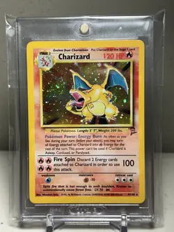 Pokemon Charizard 4/130 Base Set 2 Holo Rare 2000 Moderately Played Vintage Card - Image 1