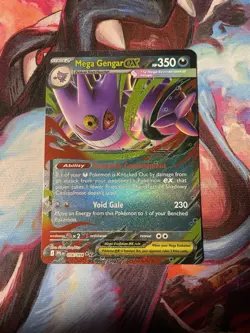 Mega Gengar ex 056/094 Me02: Phantasmal Flames Holo RR NM Pokemon Card 2025 - Image 1