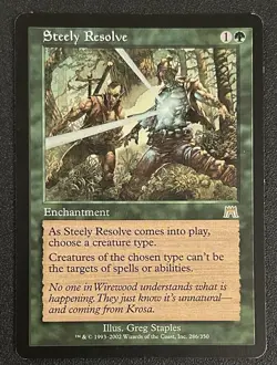 MtG ‘Steely Resolve’ 286/350 WotC 2002 green enchantment light play excellent - Image 2