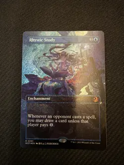 Magic (MTG) Rhystic Study (Anime Borderless) (Confetti Foil) Wilds of Eldraine - Image 4