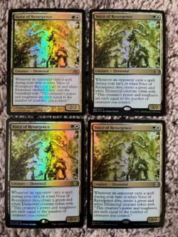 MTG- Voice of Resurgence x4 - FOIL (3x 2XM, 1x Dragon's Maze) - Image 1