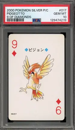 Pokemon Stadium Red Playing Cards Pidgeot 9 of Diamonds #017 PSA 10 Gem Mint - Image 1