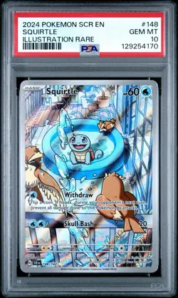 2024 POKEMON SCR EN-STELLAR CROWN ILLUSTRATION RARE #148 SQUIRTLE PSA 10 - Image 1