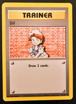 Pokemon TCG - Trainer Bill 91/102 Common Base Set WOTC 1999 - NM - Image 1