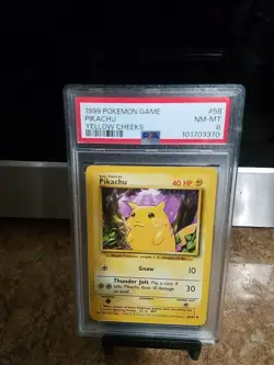 1999 Pokemon Game Pikachu Yellow Cheeks Psa 8 - Image 1