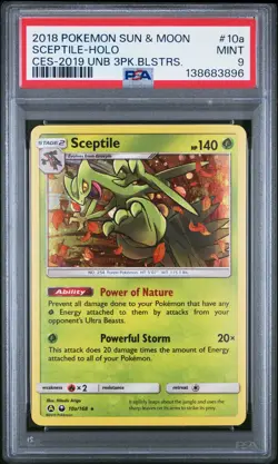 2018 POKEMON SUN & MOON CELESTIAL STORM #10A SCEPTILE-HOLO PSA 9 - Image 1