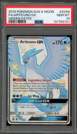 Pokemon Articuno GX Hidden Fates Full Art #SV54 PSA 10 Gem Mint - Image 1