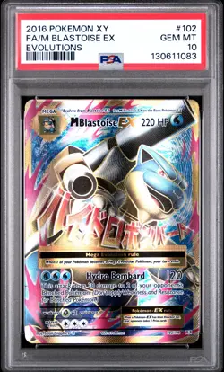 Pokemon M Blastoise EX Full Art 102/108 XY Evolutions #102 Mega GEM MINT PSA 10 - Image 1
