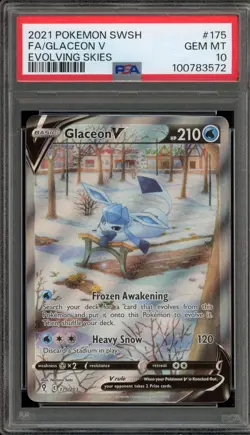 Pokemon Glaceon V Evolving Skies Full Alt Art #175 PSA 10 Gem Mint - Image 1
