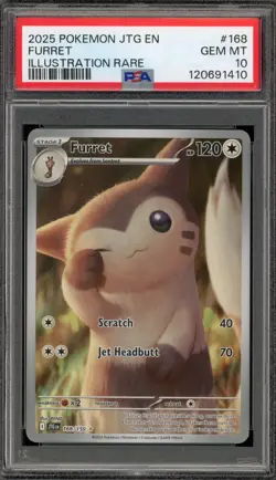 Pokemon Furret Journey Together Illustration Rare #168 PSA 10 Gem Mint - Image 1
