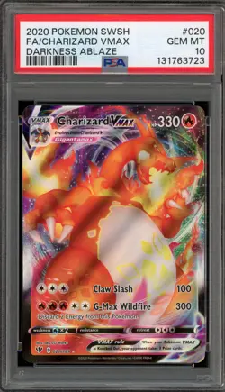 Pokemon Charizard VMAX Darkness Ablaze Full Art #020 PSA 10 Gem Mint - Image 1