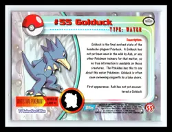 💥 Golduck 1999 Topps Pokemon TV Non Holo Animation Series Blue Logo # 55 - Image 2