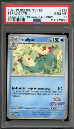 Pokemon Feraligatr 2024 Illustration Contest Promo SVP EN 213 PSA 10 Gem Mint - Image 1