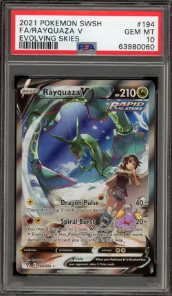 Pokemon Rayquaza V Evolving Skies Full Alt Art #194 PSA 10 Gem Mint - Image 1