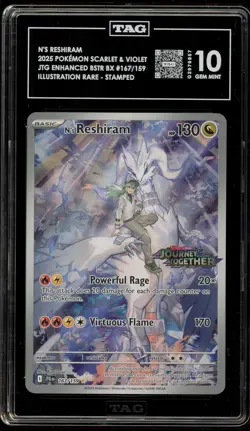 Pokemon N's Reshiram Journey Together Enhanced Bx. Topper #167 TAG 10 Gem Mint - Image 1