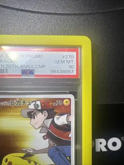 Pokemon Red's Pikachu P.M. Center 20th Ann. JPN Full Art Promo 270/SM-P PSA 10 - Image 3