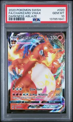 2020 POKEMON SWORD & SHIELD DARKNESS ABLAZE #020 FULL ART/CHARIZARD VMAX PSA 10 - Image 1