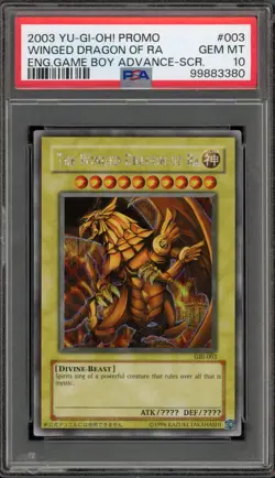 Yu-Gi-Oh! The Winged Dragon of Ra Game Boy ADV Secret Rare Promo GBI-003 PSA 10 - Image 1