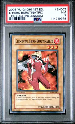 2005 YU-GI-OH! TLM | 1ST EDITION #EN002 ELEMENTAL HERO BURSTINATRIX PSA 7 - Image 1