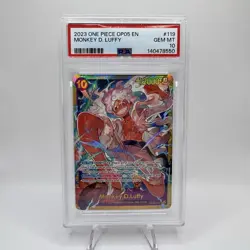 2023 One Piece TCG Monkey D Luffy Gear 5 SEC OP05-119 PSA 10 EN Alternate Art - Image 1