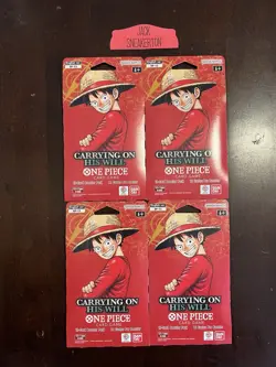 One Piece TCG - OP-13 Carrying On His Will - 4 Sleeved Booster Packs - New - Image 1