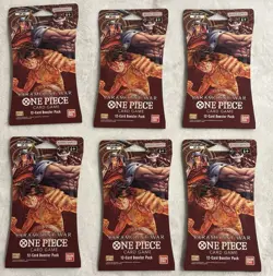 One Piece TCG OP-02 Paramount War Sleeved Booster Packs Sealed English LOT of 6 - Image 1