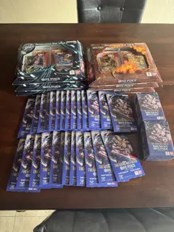 One Piece Illustration Box Vol. 5 & 6 lot of 6. Plus 26 Blister Packs and 2 Pack - Image 1